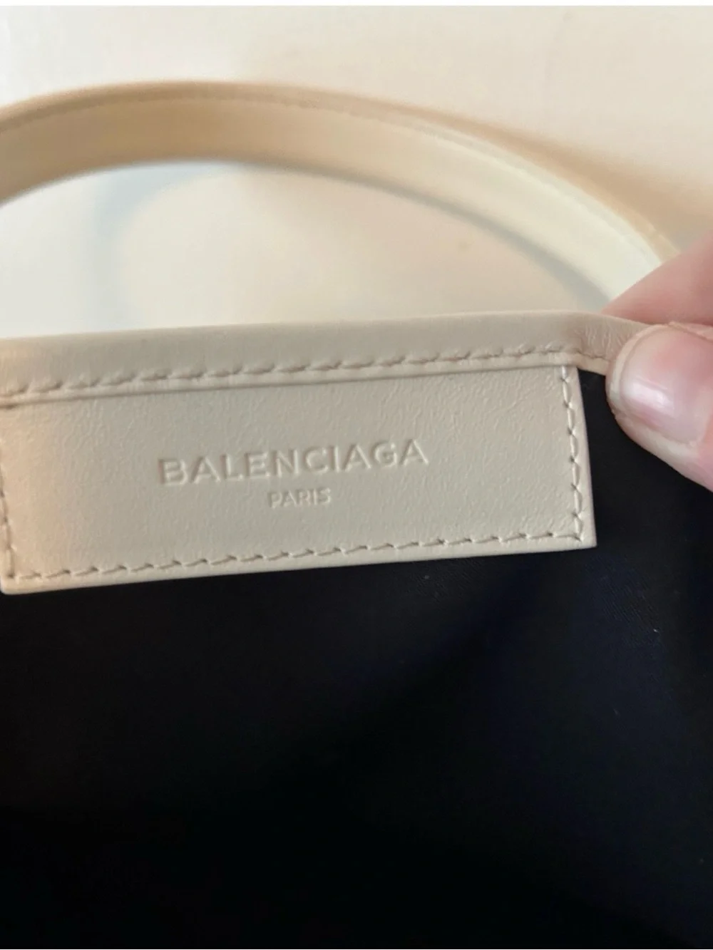 Balenciaga Cream Canvas Tote with Black Logo
